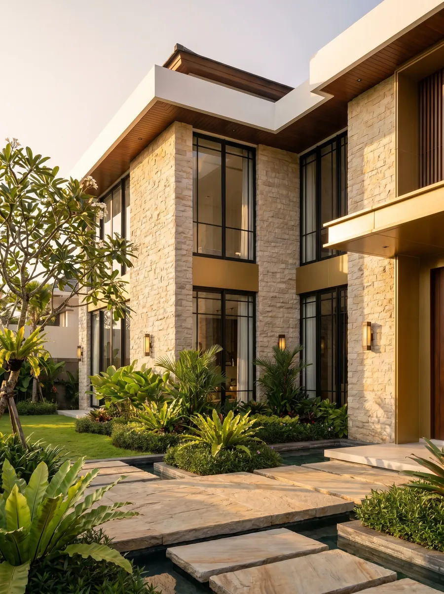 Hasil penataan eksterior & taman